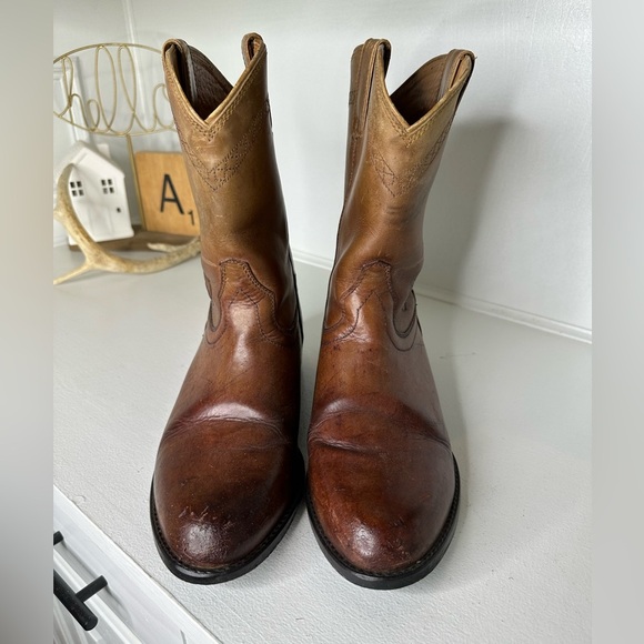 Ariat Heritage Roper Brown Leather Western Boots – Men’s 12M - Picture 2 of 8
